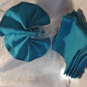 12 - Teal Blue Cloth Napkins